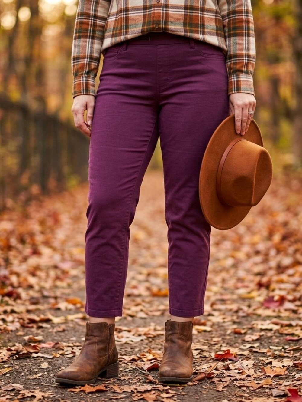 Burgundy Pull-on Pants Maurice's Sz XXL Reg